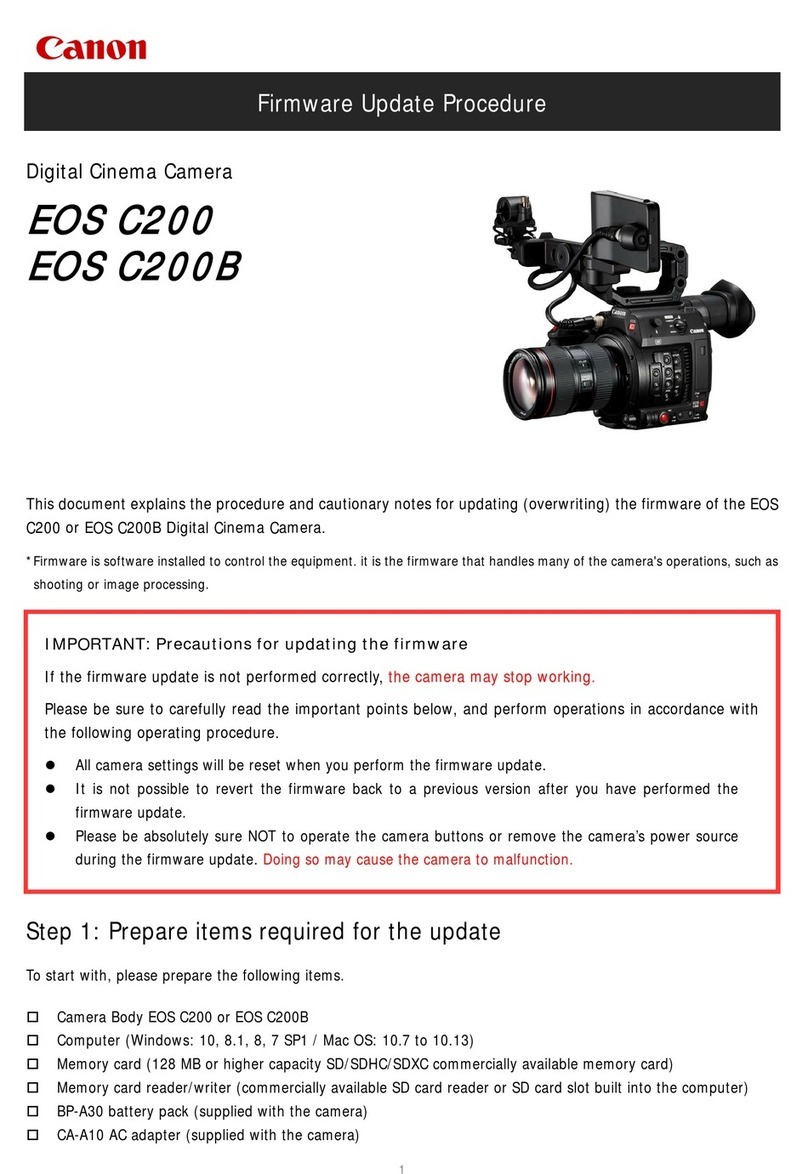 Canon EOS C200 Firmware update procedure