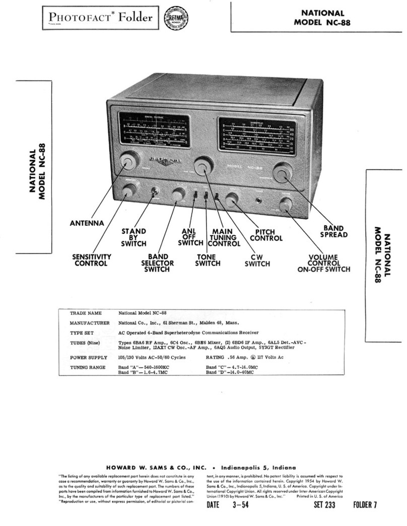 National Company NC-88 Electrical circuit diagrams