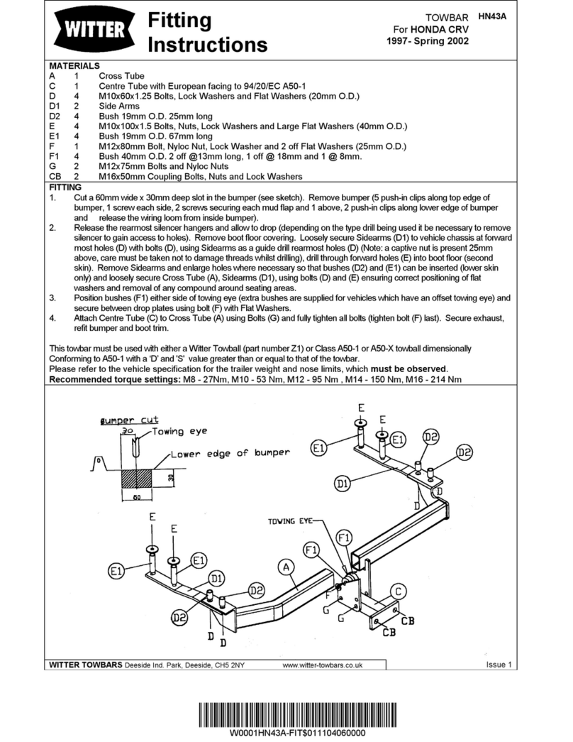 Witter HN43A Fitting instructions