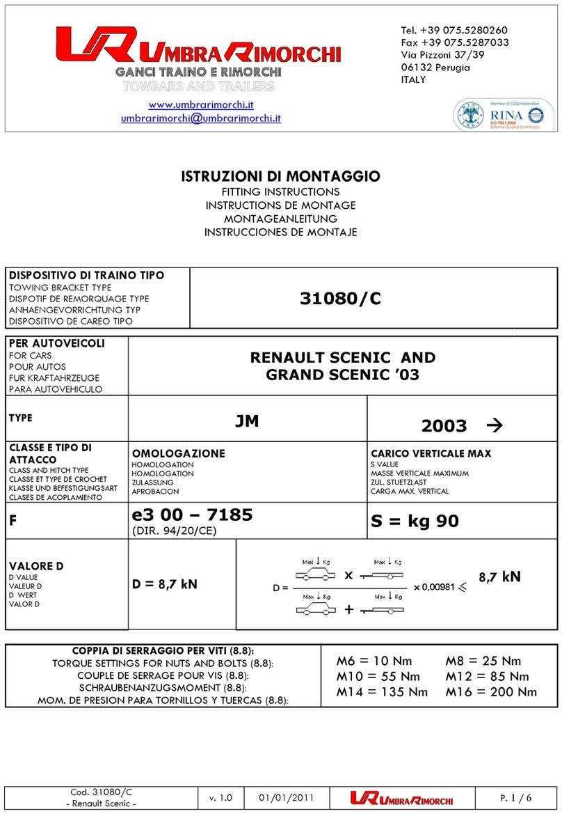 UMBRA RIMORCHI 31080/C Fitting instructions