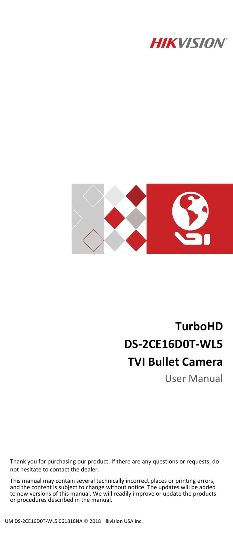 HIK VISION TurboHD DS-2CE16D0T-WL5 User manual