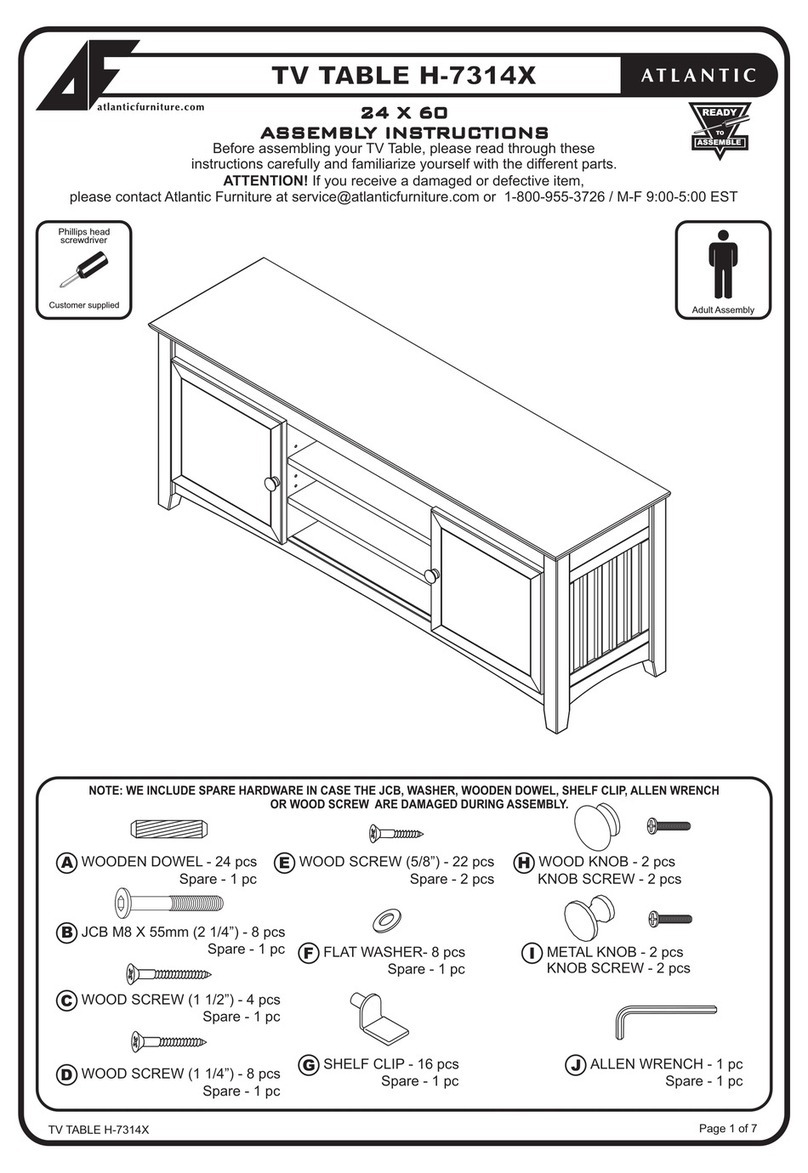 Atlantic Furniture H-7314X Assembly instructions