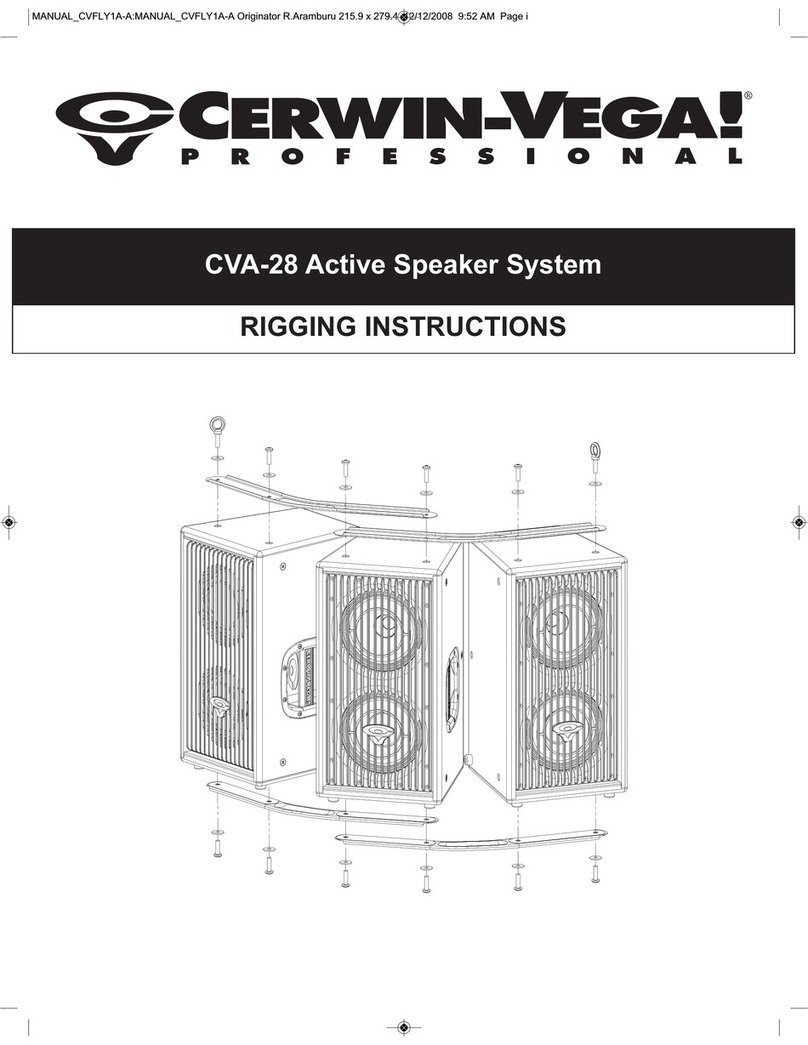 Cerwin-Vega Professional CVA-28 Quick start guide
