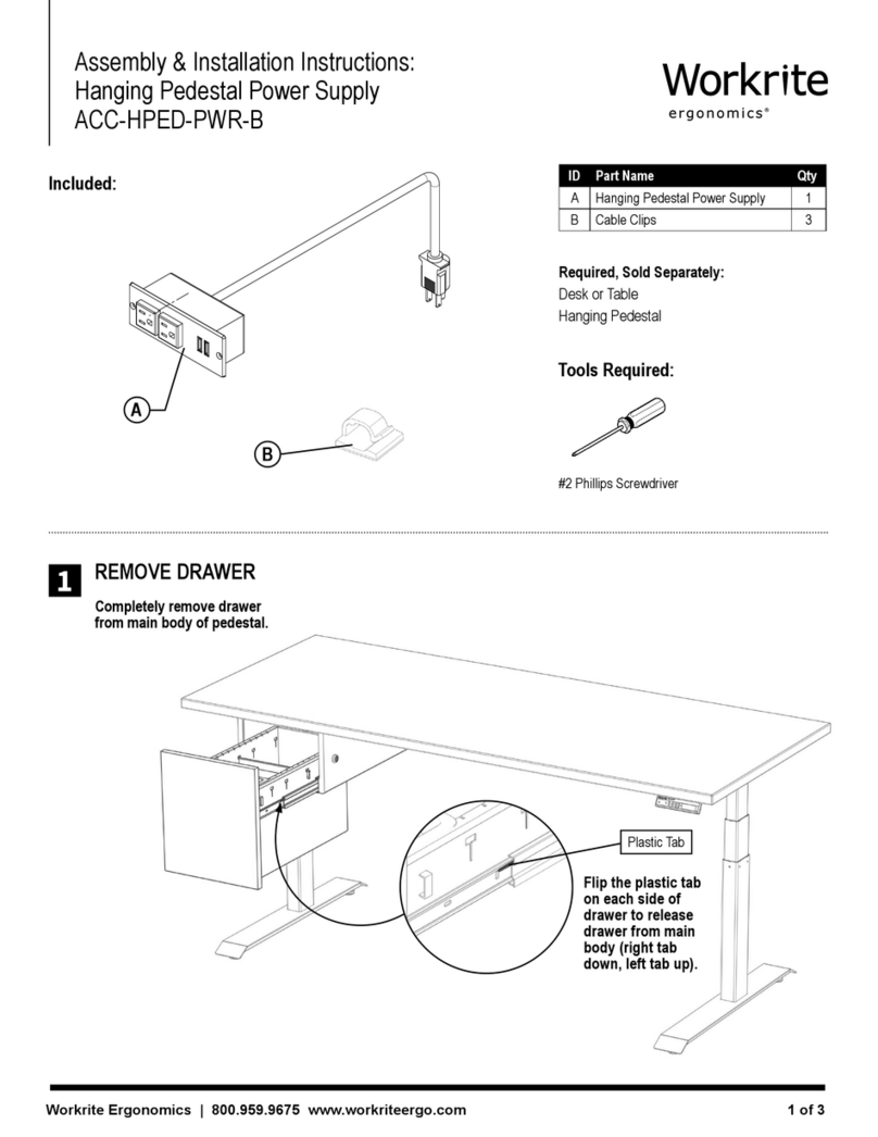 Workrite Ergonomics ACC-HPED-PWR-B Assembly/installation instructions
