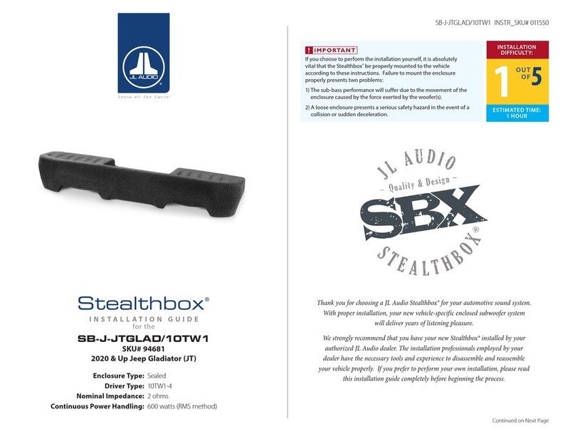 JL Audio Stealthbox SB-J-JTGLAD/10TW1 User manual