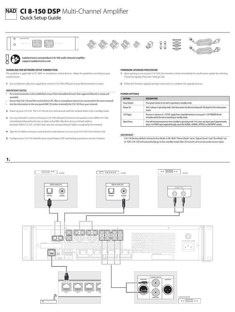 NAD CI 8-150 DSP Quick setup guide