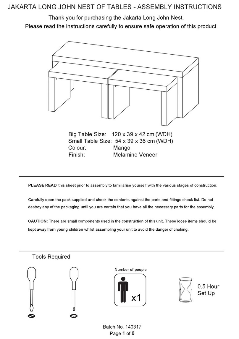 GFW JAKARTA LONG JOHN NEST OF TABLES Assembly instructions