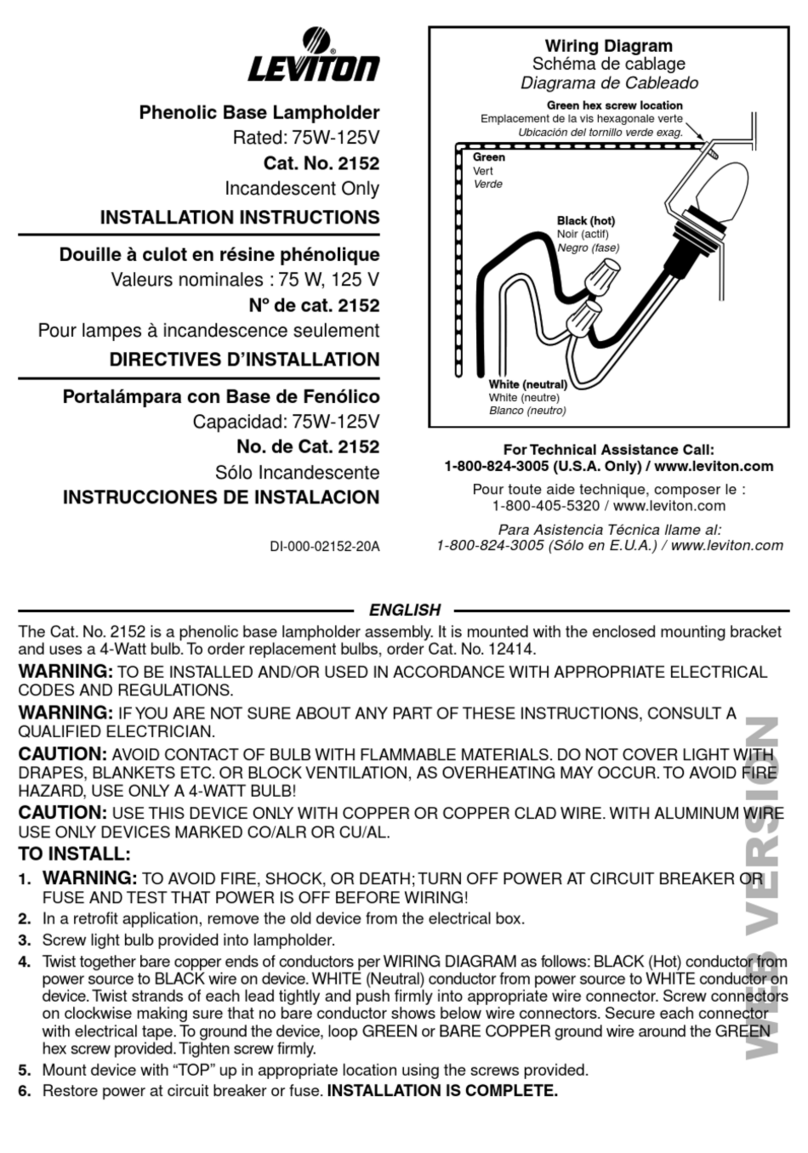 Leviton 2152 installation instructions