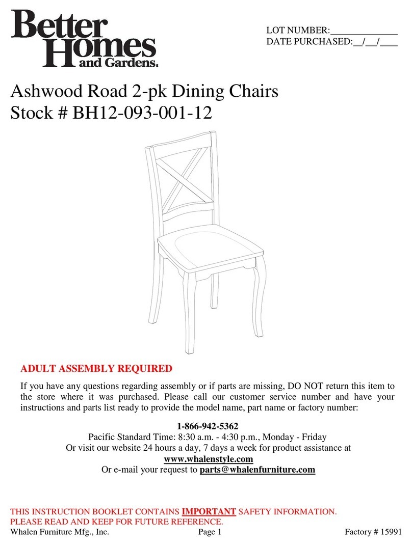 Better Homes and Gardens Ashwood Road 2-pk Dining Chairs... Assembly instructions