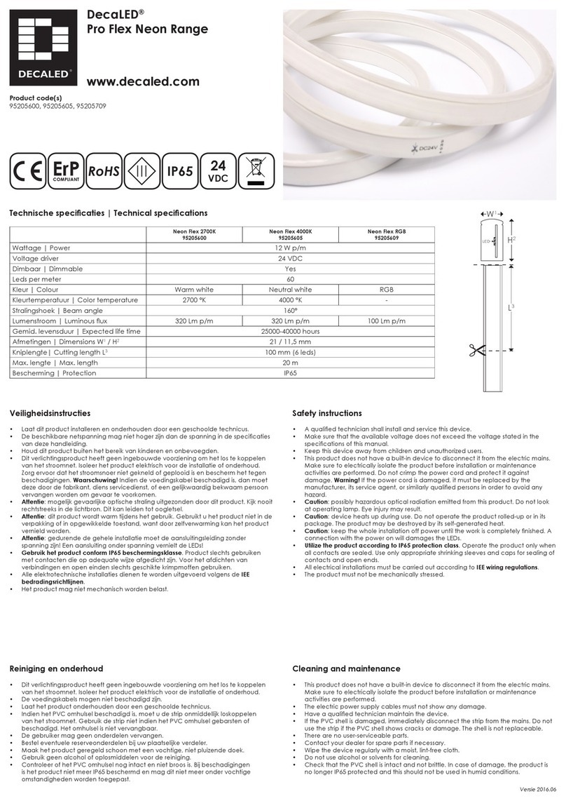 DecaLED Pro Flex Neon Series quick start guide