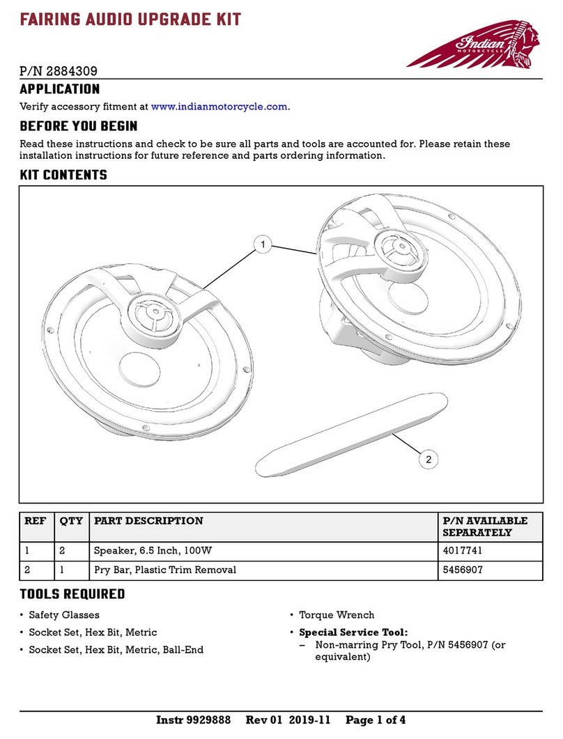 Indian Motorcycle 2884309 installation instructions Indian Motorcycle 2884309 installation instructions