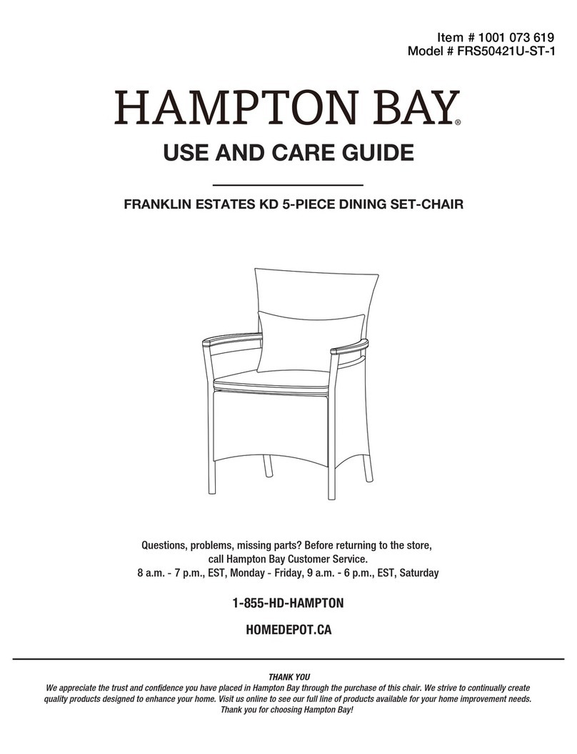 HAMPTON BAY Franklin Estates KD Use and care guide