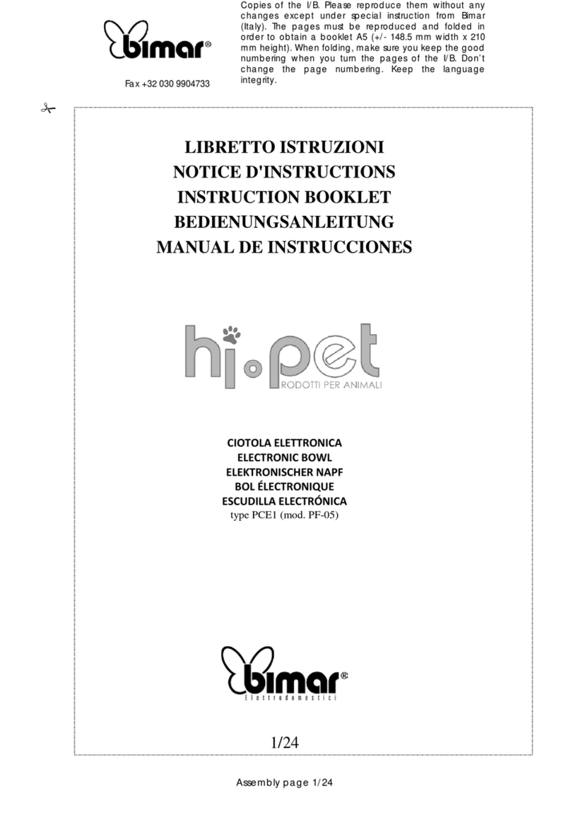 Bimar PCE1 Instruction booklet