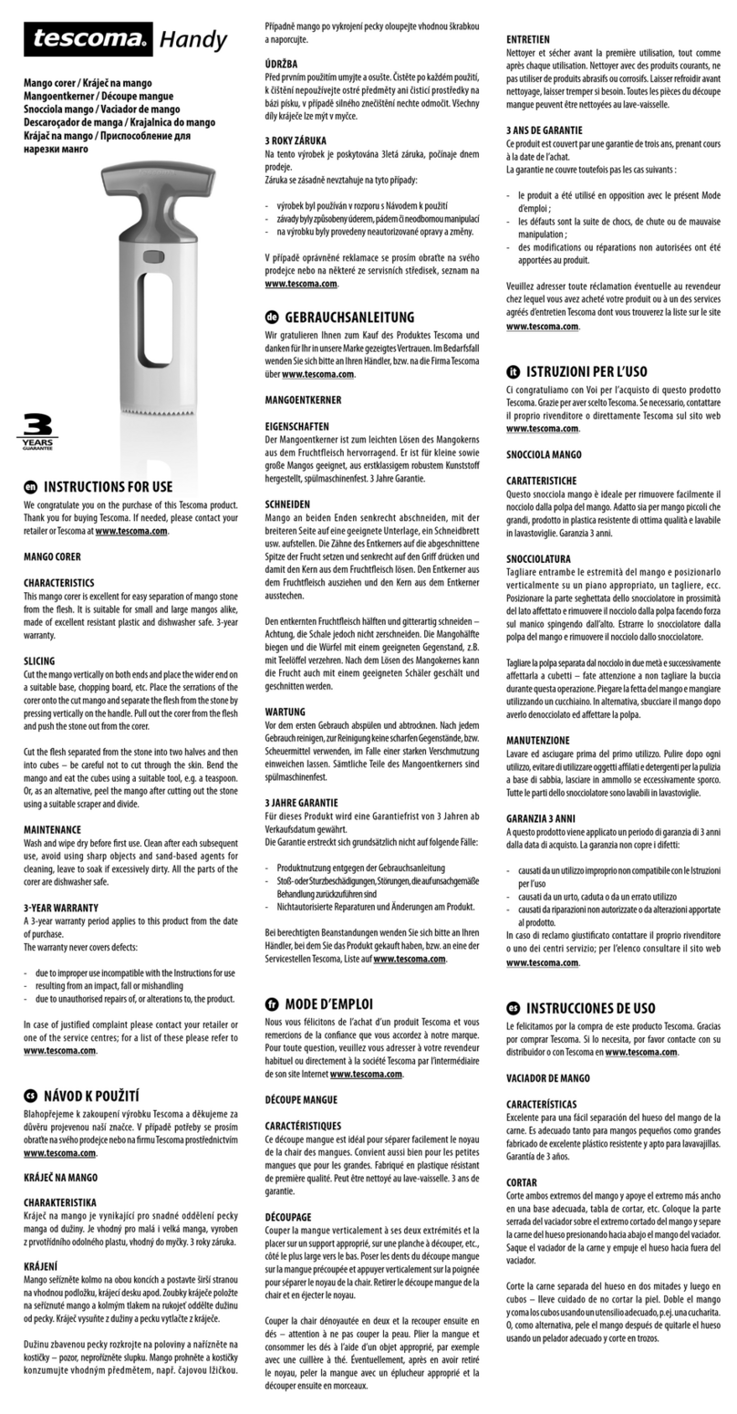 Tescoma Handy T643658 User manual Tescoma Handy T643658 User manual