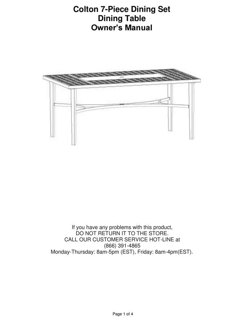 Brown Jordan Colton 7-Piece Dining Set Dining Table owner's manual Brown Jordan Colton 7-Piece Dining Set Dining Table owner's manual