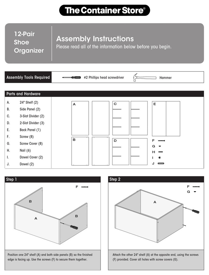 The Container Store 12-Pair Shoe Organizer User manual