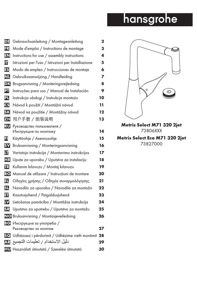 Hans Grohe Metris Select M71 320 2jet 73806 Series Instructions for use/assembly instructions Hans Grohe Metris Select M71 320 2jet 73806 Series Instructions for use/assembly instructions