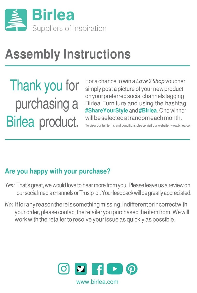 Birlea WINCHESTER 4 DRAWER CHEST Assembly instructions