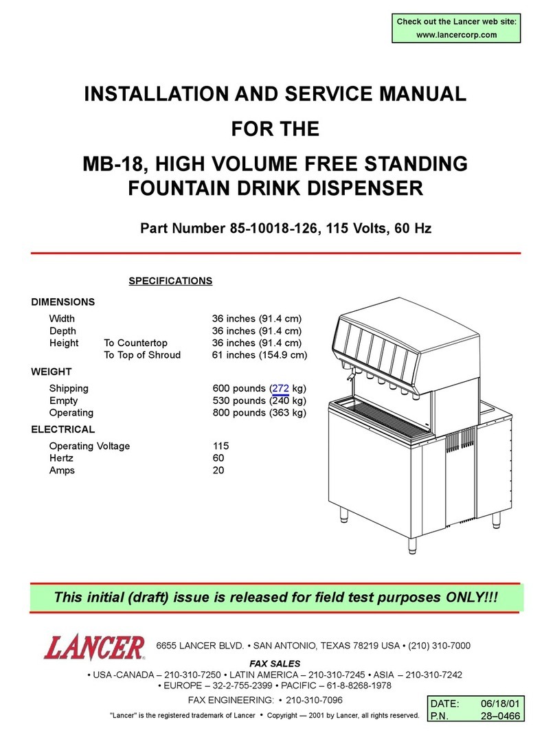 lancer MB-18 Installation and service manual