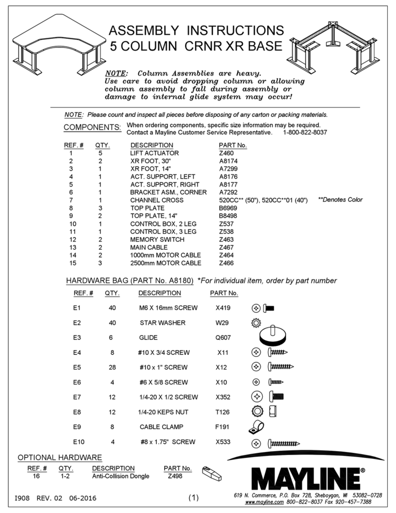 Mayline 5 COLUMN CRNR XR BASE User manual