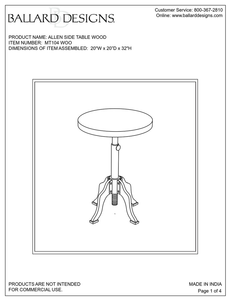 Ballard Designs ALLEN SIDE TABLE WOOD manual