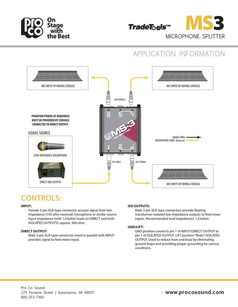Pro Co Sound TradeTools MS3 Application Information