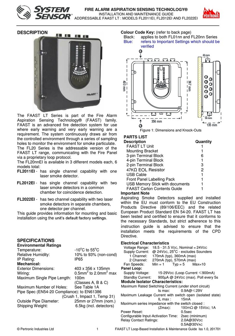 Pertronic SYSTEM SENSOR FAAST LT Series Product manual