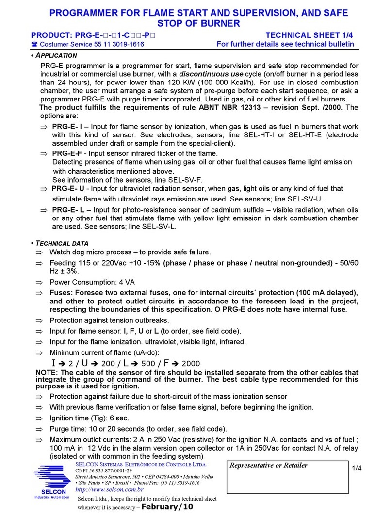 Selcon PRG-E Series Technical sheet