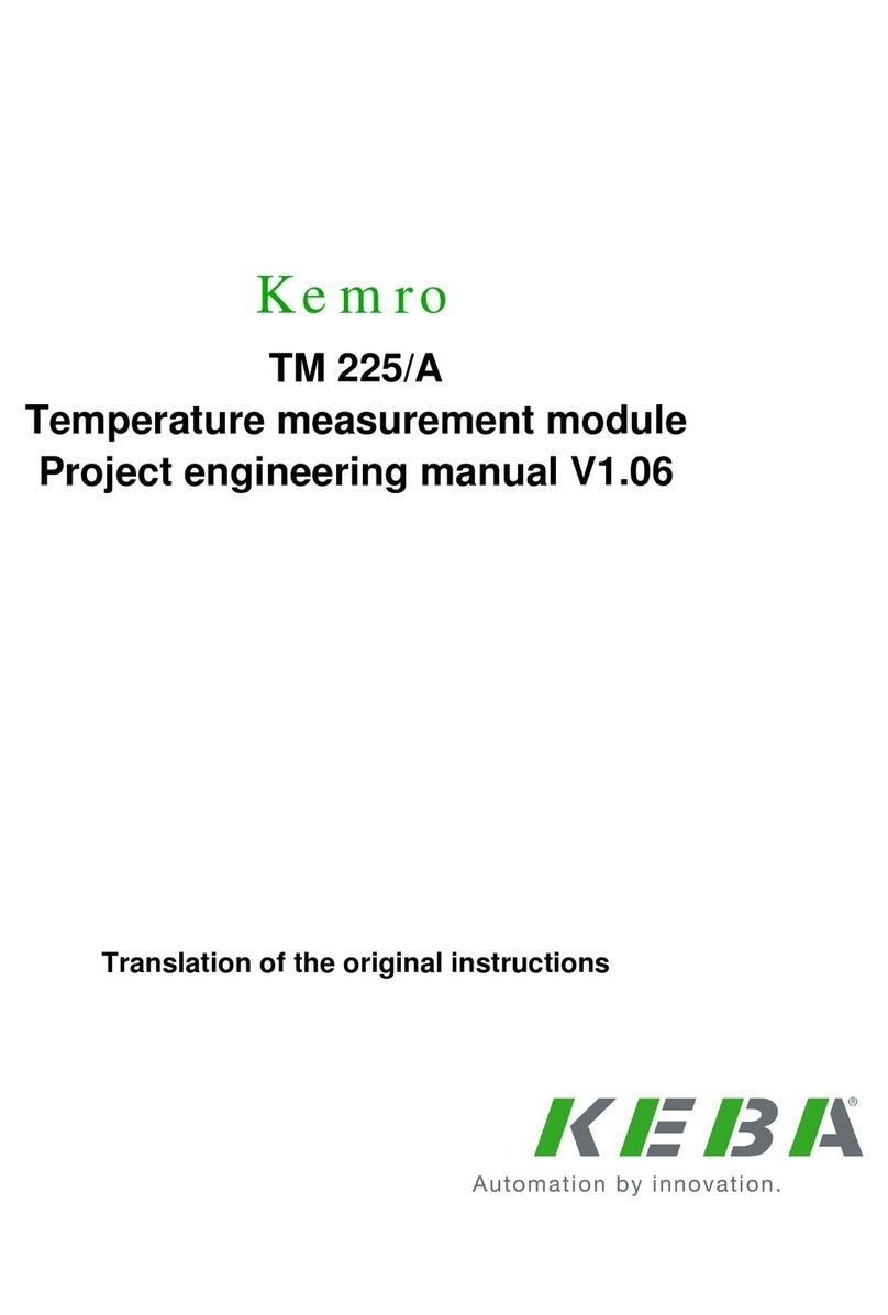 Keba Kemro TM 225/A Installation and operation manual Keba Kemro TM 225/A Installation and operation manual