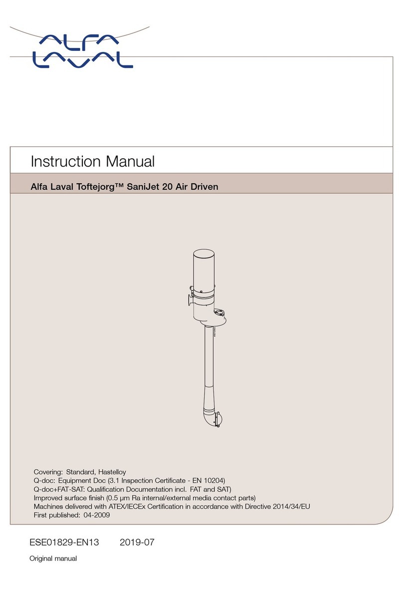 Alfalaval Toftejorg SaniJet 20 instruction manual Alfalaval Toftejorg SaniJet 20 instruction manual