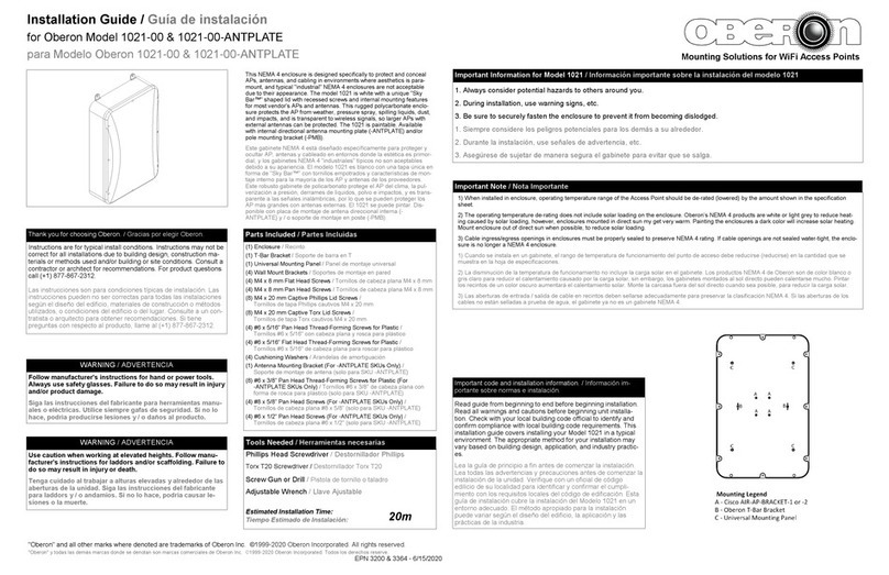OBERON 1021-00 User manual