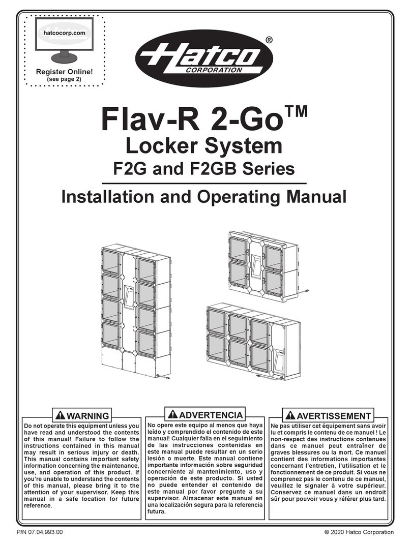Hatco Flav-R 2-Go F2G Series Installation and operating manual Hatco Flav-R 2-Go F2G Series Installation and operating manual