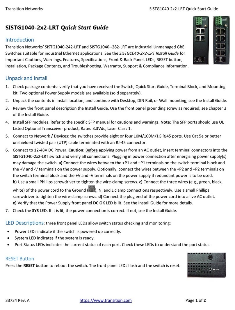 Transition Networks SISTG1040-242-LRT quick start guide
