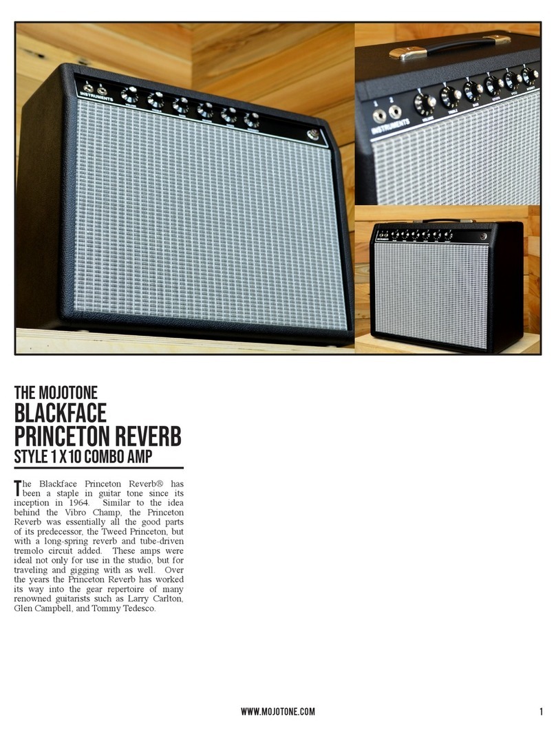Mojotone Blackface Princeton Reverb STYLE 1 X 10 COMBO... manual