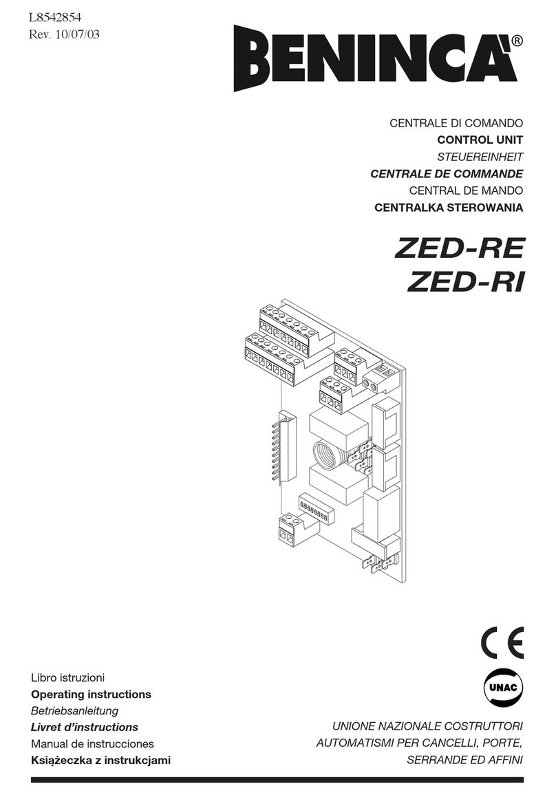 Beninca ZED-RE User manual