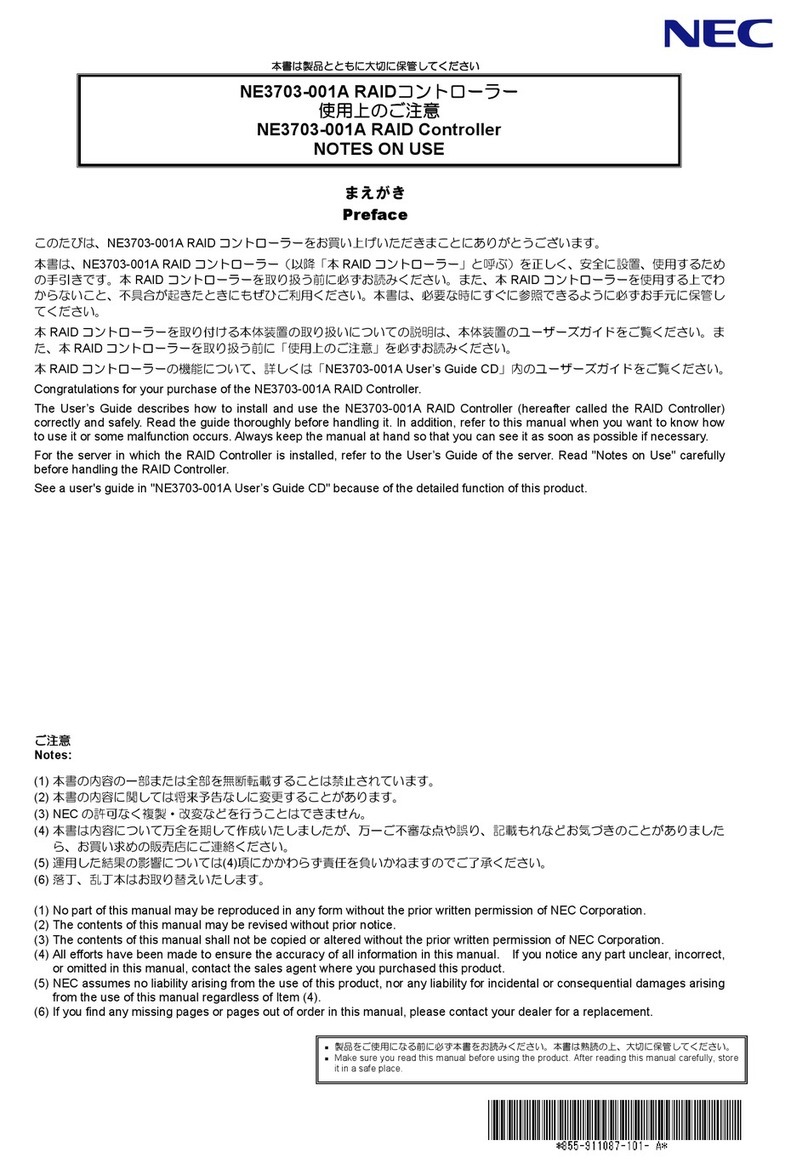 NEC NE3703-001A RAID Operating instructions