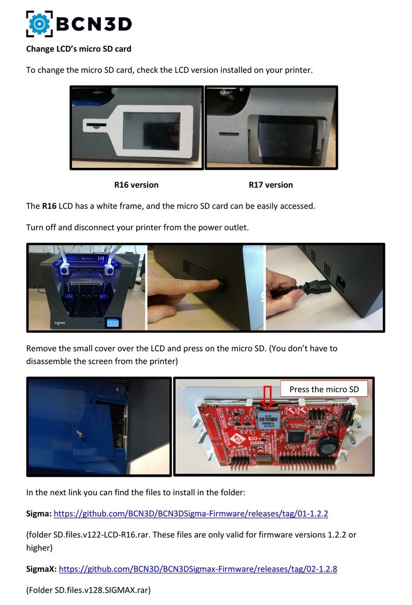 BCN3D Sigma R16 Parts list manual