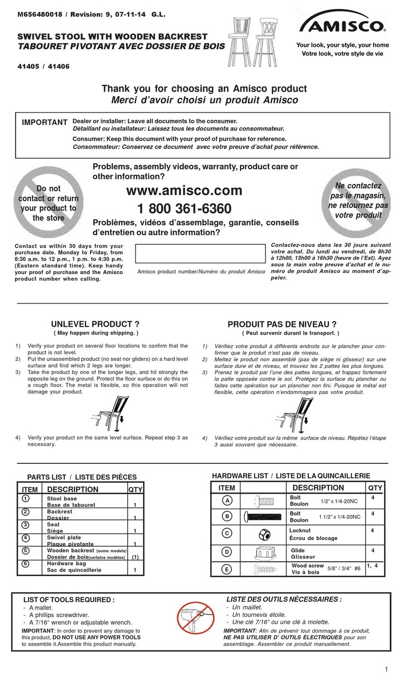 Amisco 41405 quick start guide