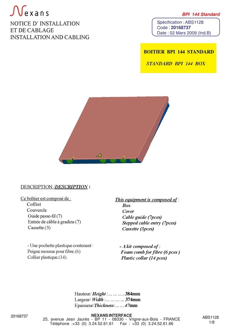 Nexans BPI 144 Standard Installation and cabling guide Nexans BPI 144 Standard Installation and cabling guide