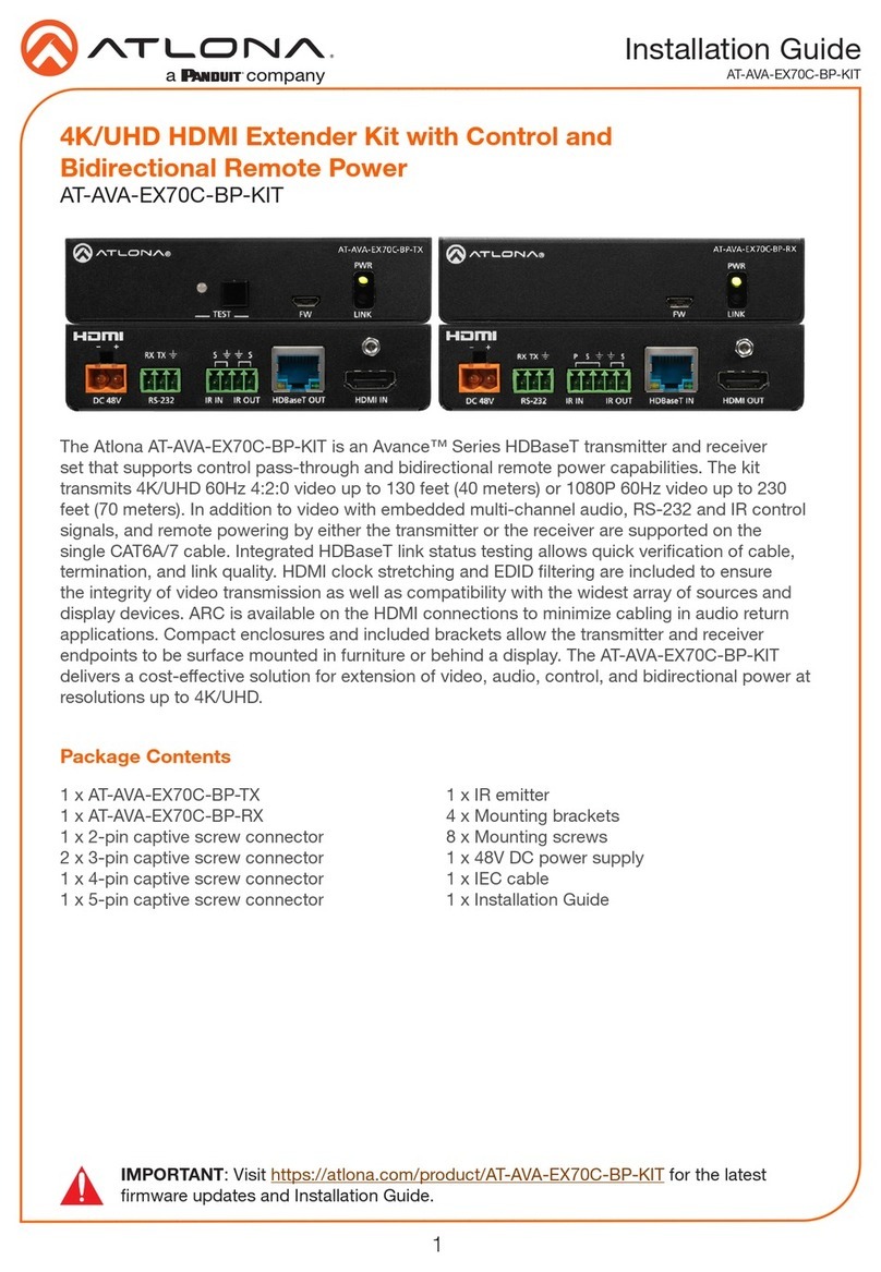 Panduit ATLONA AT-AVA-EX70C-BP-KIT User manual