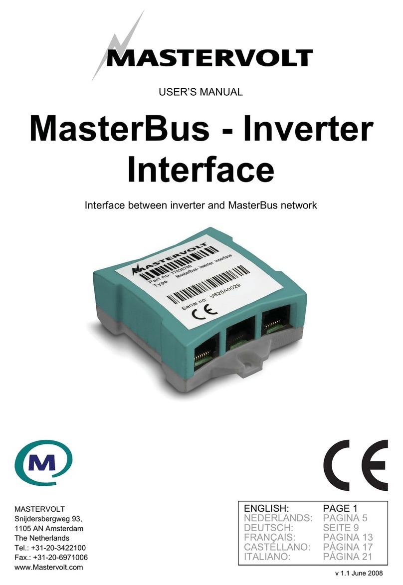 Mastervolt MasterBus - Inverter Interface user manual