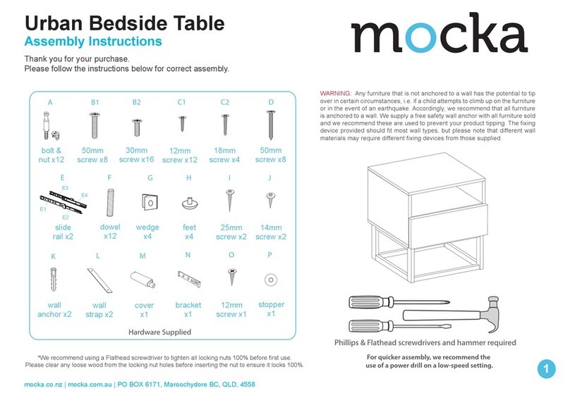 Mocka Urban Bedside Table User manual