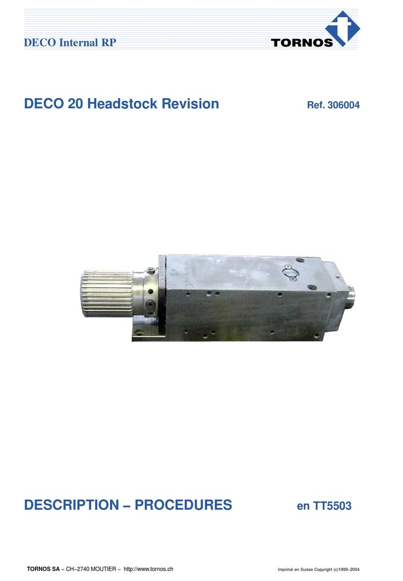 tornos DECO 20 Headstock Revision Manual