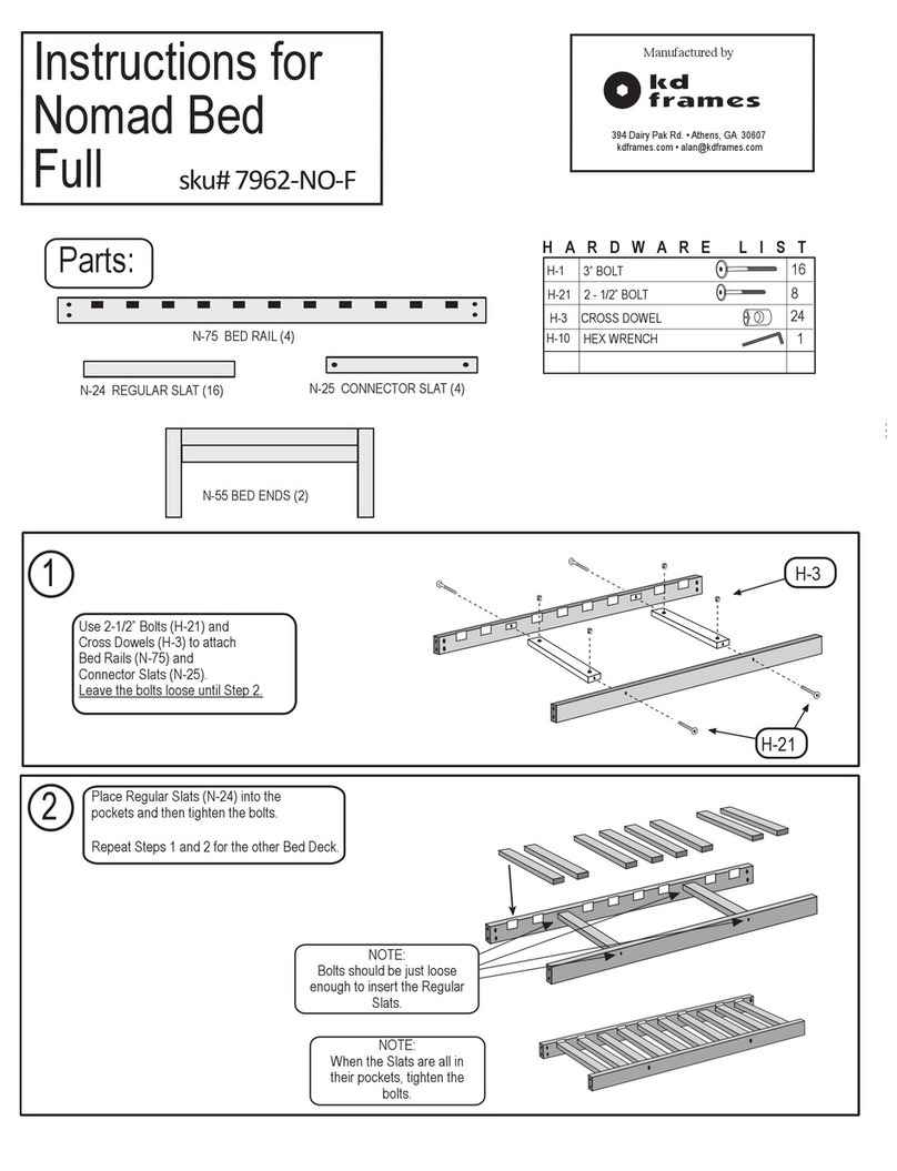 kd frames Nomad Bed Full 7962-NO-F User manual kd frames Nomad Bed Full 7962-NO-F User manual