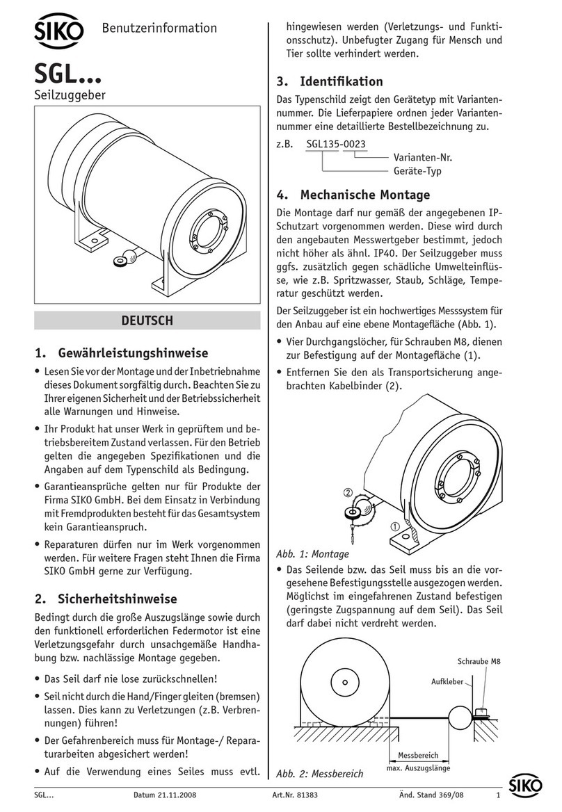 Siko SGL Series User information
