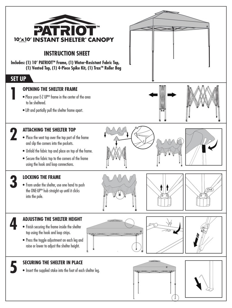 E-Z UP PATRIOT 10' X 10' INSTANT SHELTER instruction sheet E-Z UP PATRIOT 10' X 10' INSTANT SHELTER instruction sheet
