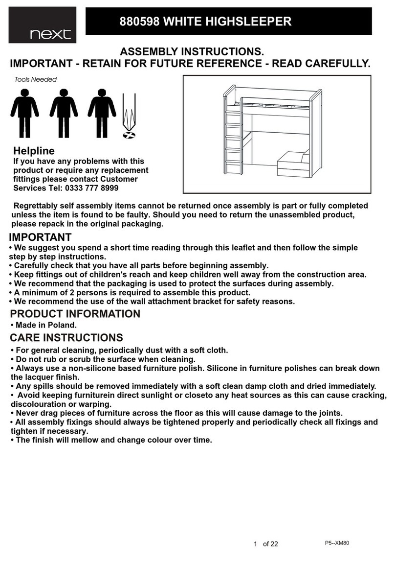 Next WHITE HIGHSLEEPER 880598 User manual