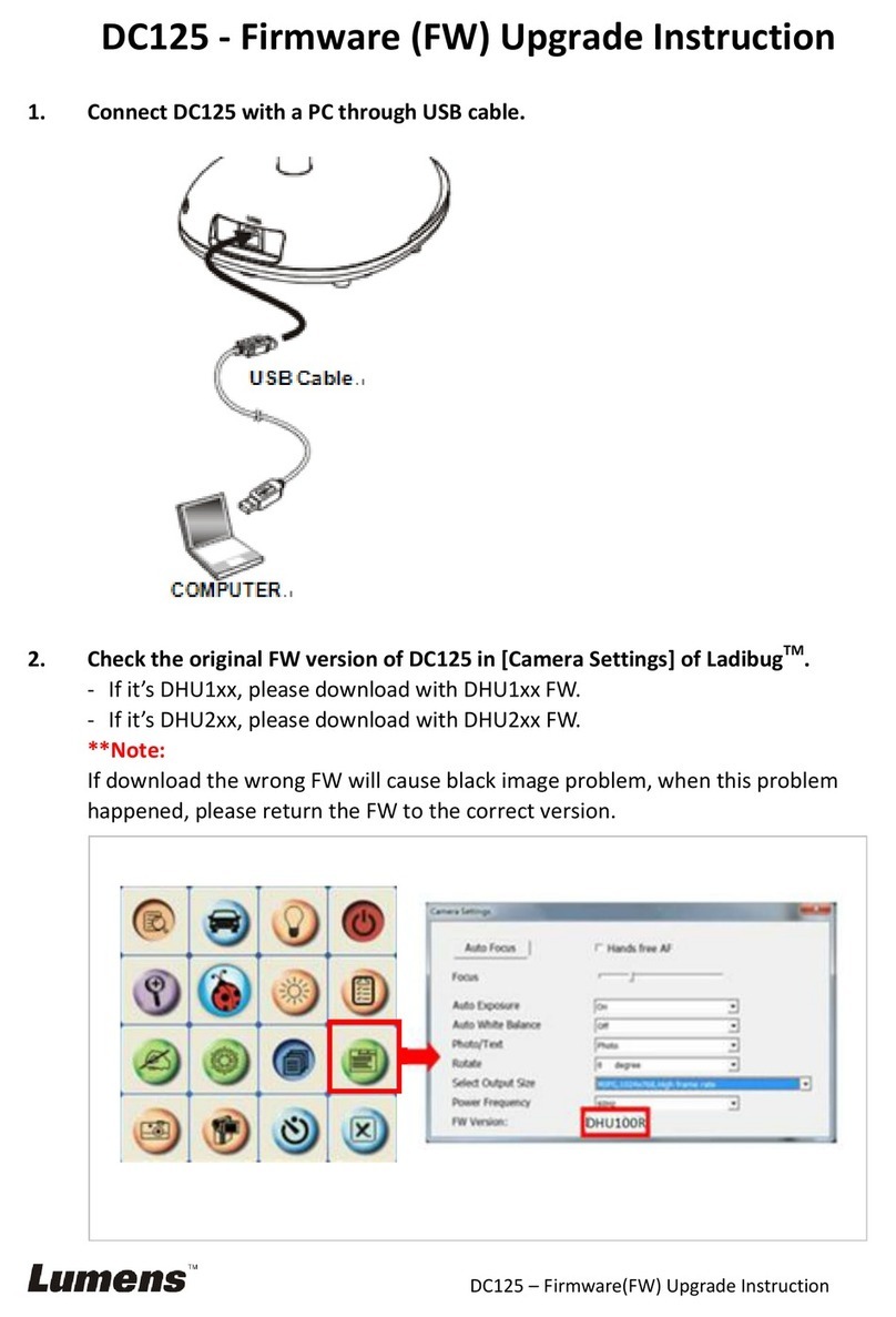 Lumens DC125 Firmware Upgrade Instruction