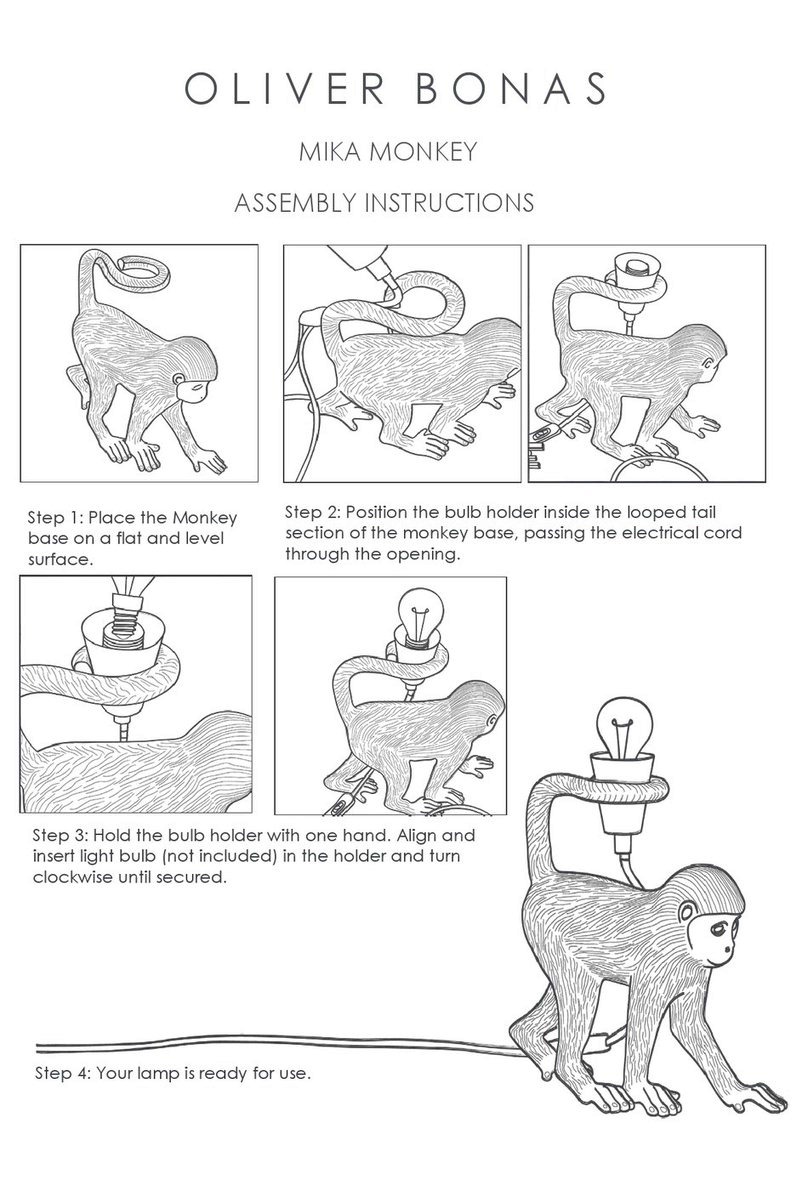Oliver Bonas MIKA MONKEY Assembly instructions
