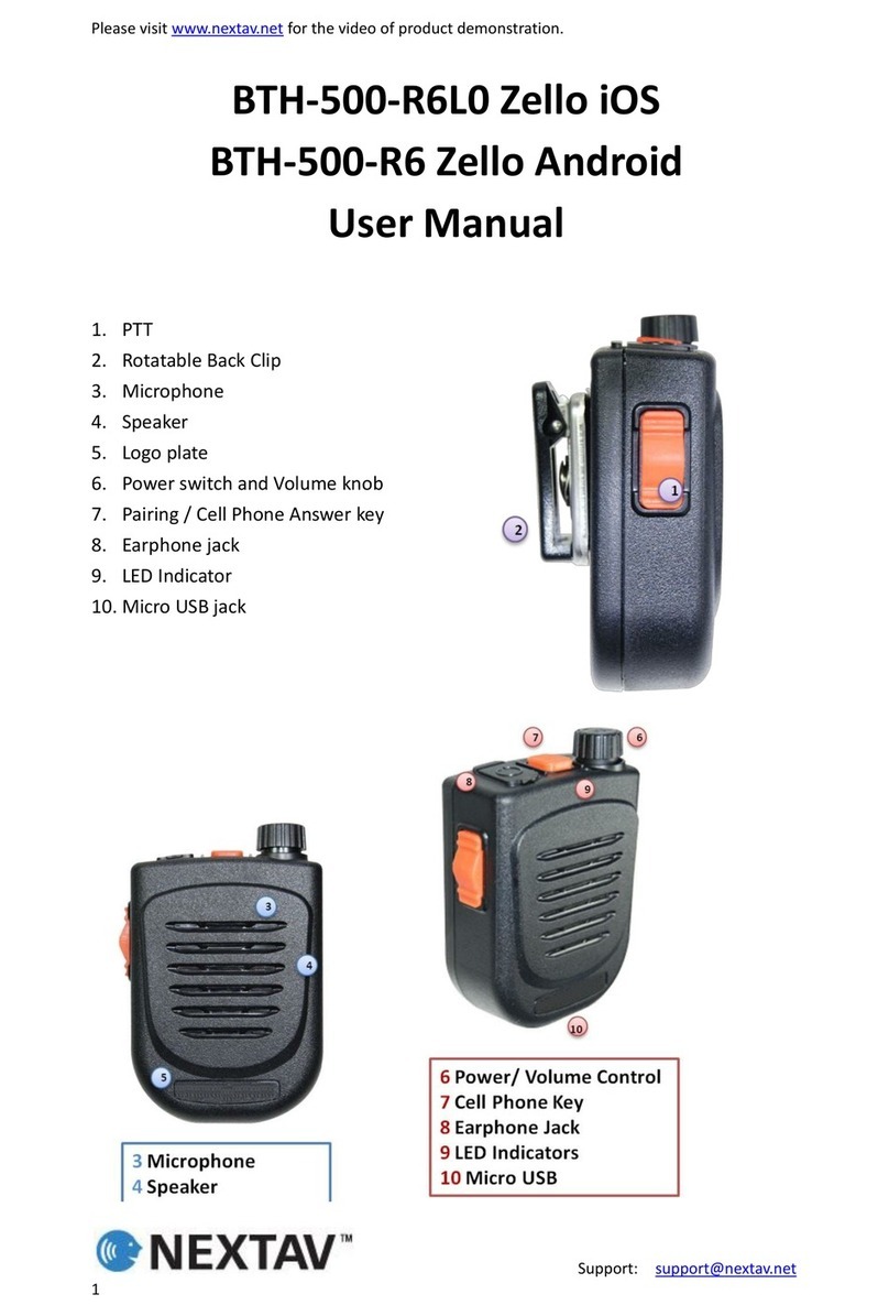 Nextav BTH-500-R Series user manual